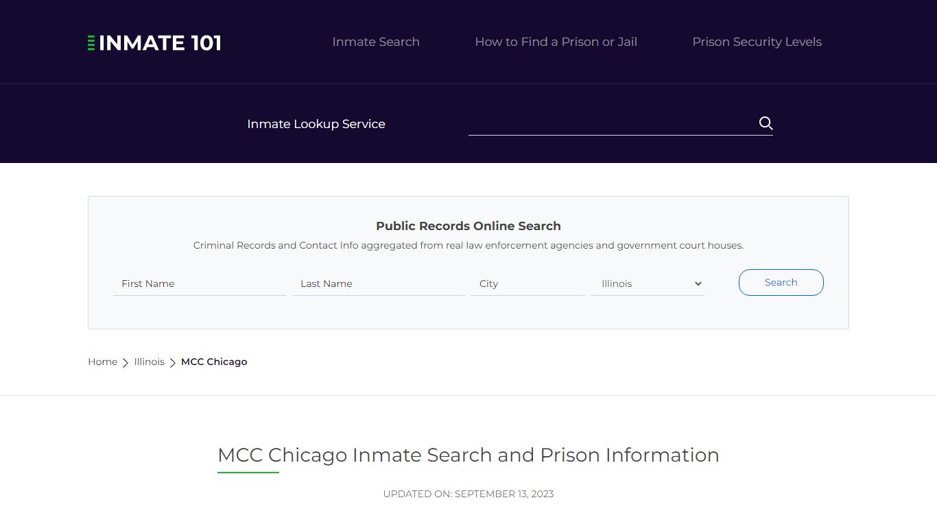MCC Chicago Inmate Search | Lookup | Roster